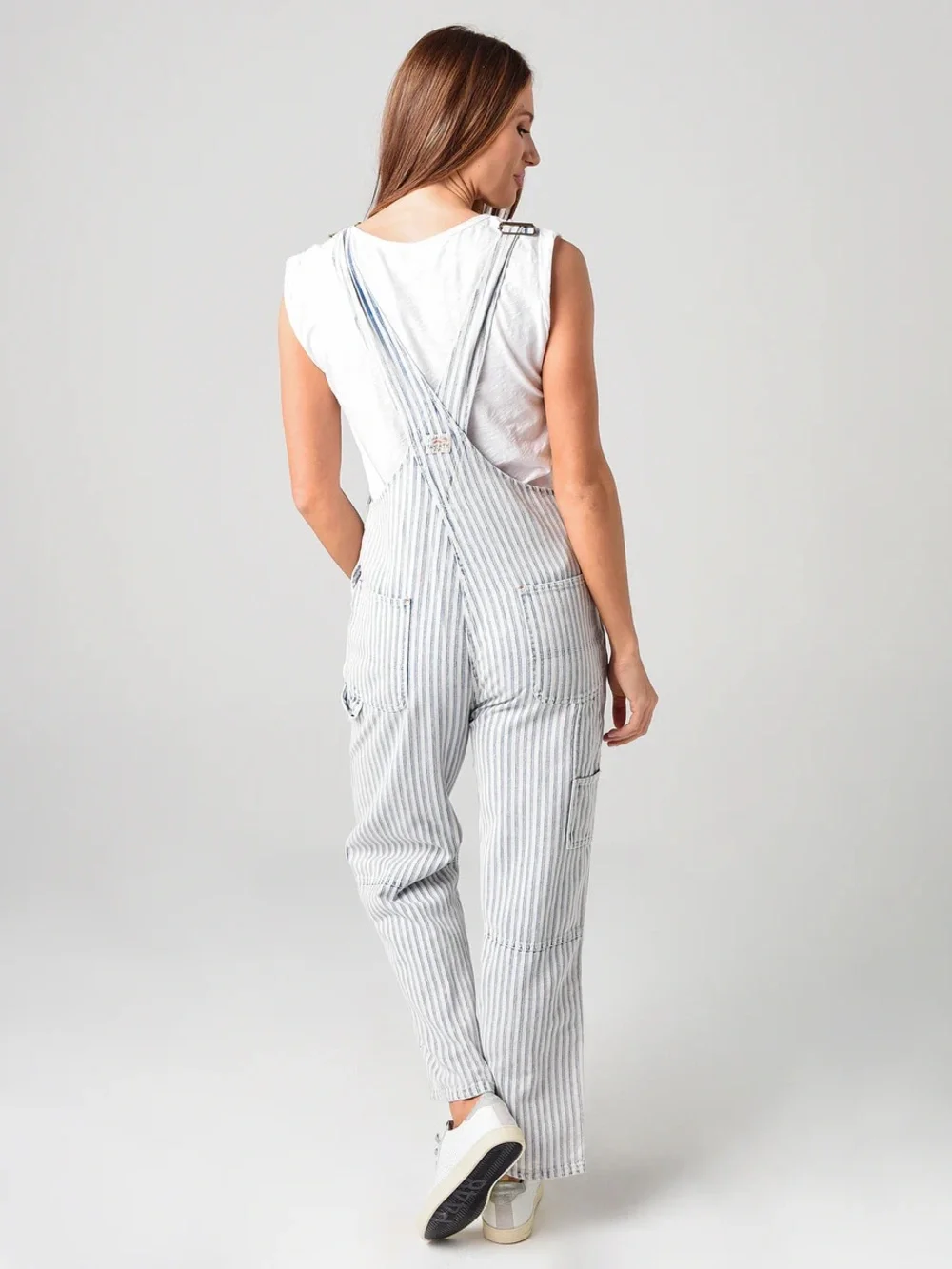 Faherty Topsail Stripe Straight Leg Overalls